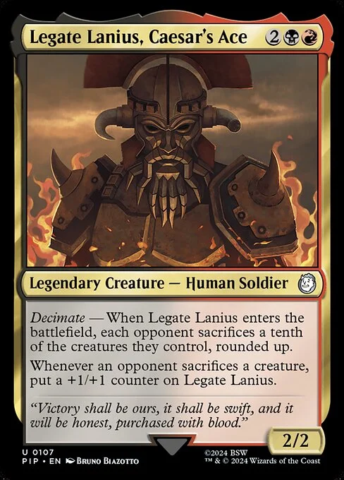 Legate Lanius, Caesar's Ace, carta Magic di tipo Legendary Creature — Human Soldier illustrata da Bruno Biazotto