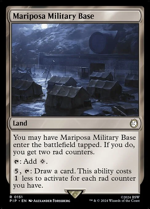 Mariposa Military Base, carta Magic di tipo Land illustrata da Alexander Forssberg