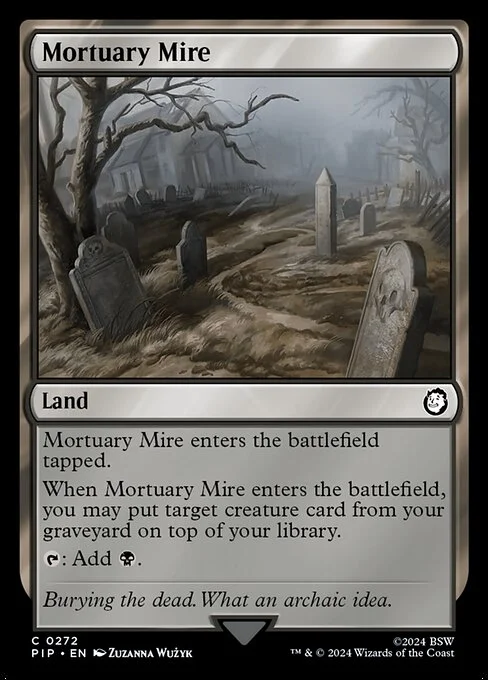 Mortuary Mire, carta Magic di tipo Land illustrata da Zuzanna Wużyk