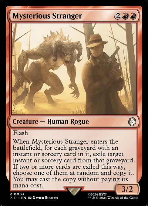Mysterious Stranger, carta Magic di tipo Creature — Human Rogue illustrata da Xavier Ribeiro
