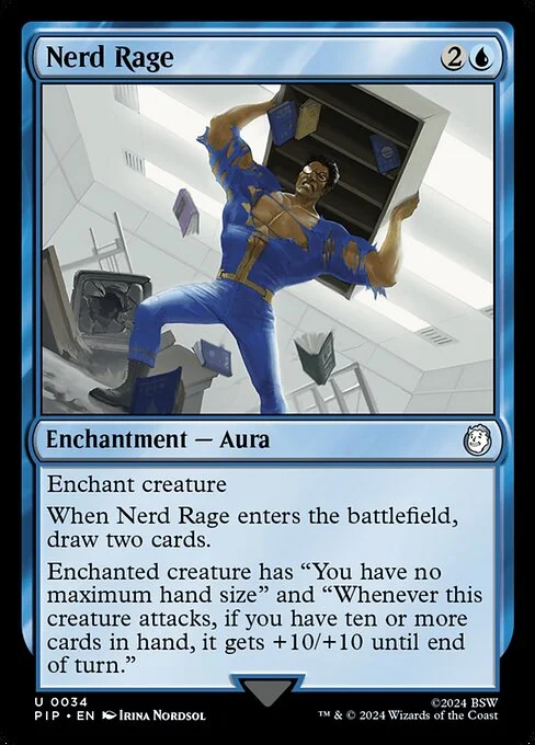 Nerd Rage, carta Magic di tipo Enchantment — Aura illustrata da Irina Nordsol
