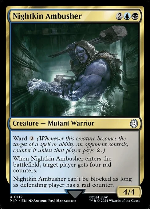Nightkin Ambusher, carta Magic di tipo Creature — Mutant Warrior illustrata da Antonio José Manzanedo