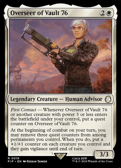 Overseer of Vault 76, carta Magic di tipo Legendary Creature — Human Advisor illustrata da Kieran Yanner