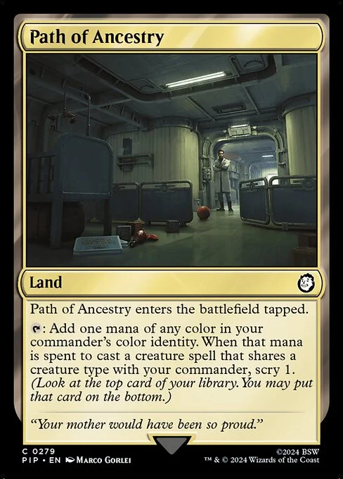 Path of Ancestry, carta Magic di tipo Land illustrata da Marco Gorlei