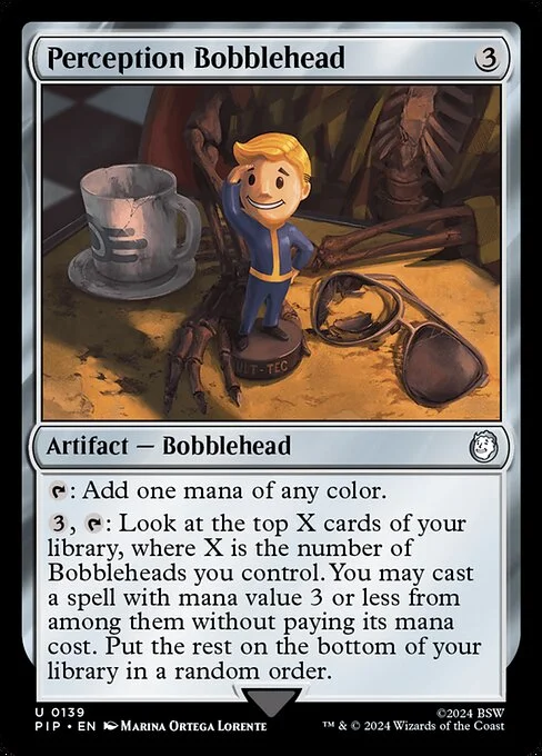 Perception Bobblehead, carta Magic di tipo Artifact — Bobblehead illustrata da Marina Ortega Lorente