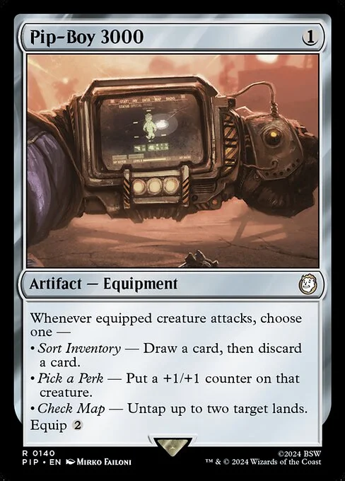 Pip-Boy 3000, carta Magic di tipo Artifact — Equipment illustrata da Mirko Failoni