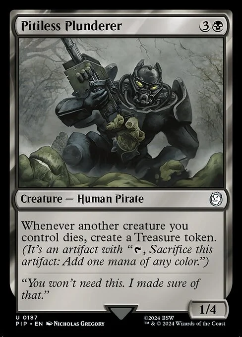 Pitiless Plunderer, carta Magic di tipo Creature — Human Pirate illustrata da Nicholas Gregory