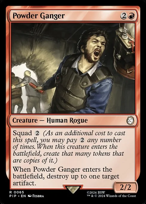 Powder Ganger, carta Magic di tipo Creature — Human Rogue illustrata da Fesbra