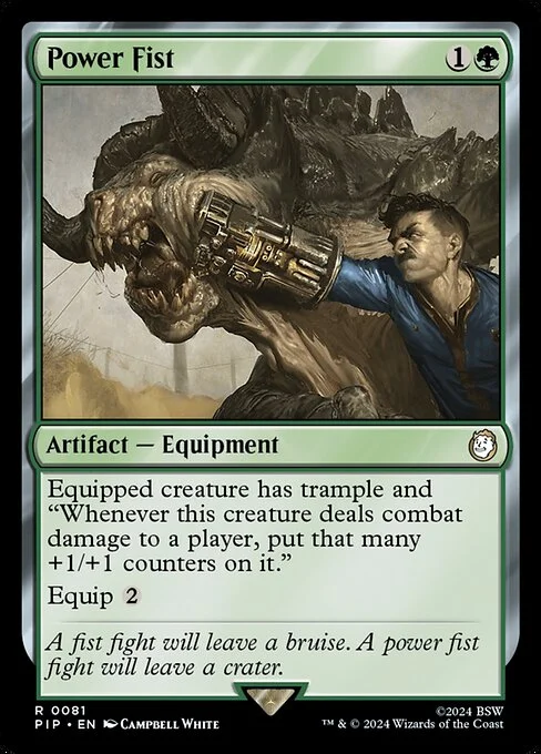 Power Fist, carta Magic di tipo Artifact — Equipment illustrata da Campbell White