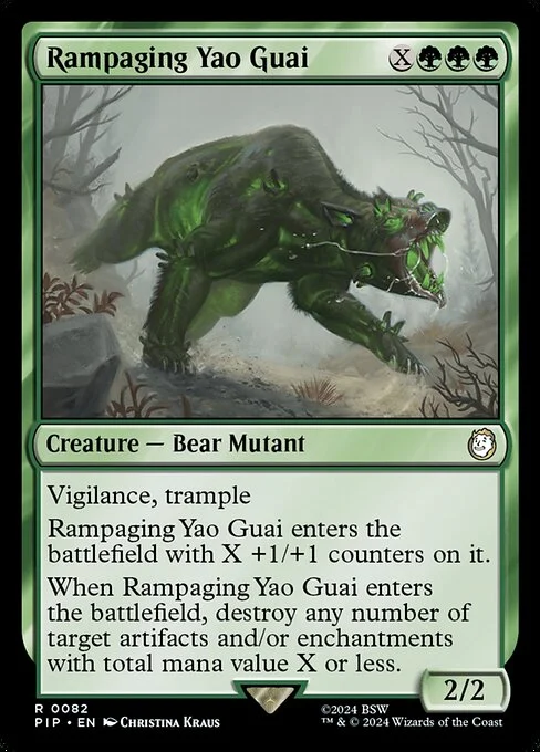 Rampaging Yao Guai, carta Magic di tipo Creature — Bear Mutant illustrata da Christina Kraus