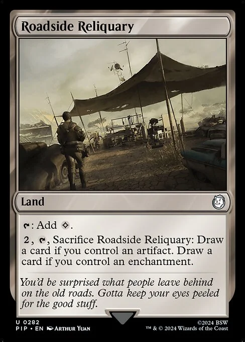 Roadside Reliquary, carta Magic di tipo Land illustrata da Arthur Yuan