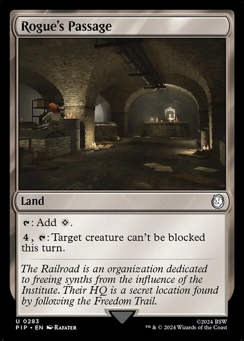 Rogue's Passage, carta Magic di tipo Land illustrata da Rafater