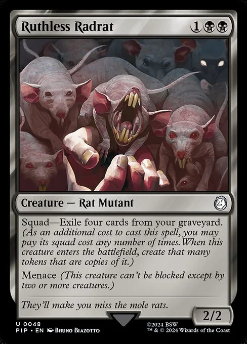 Ruthless Radrat, carta Magic di tipo Creature — Rat Mutant illustrata da Bruno Biazotto