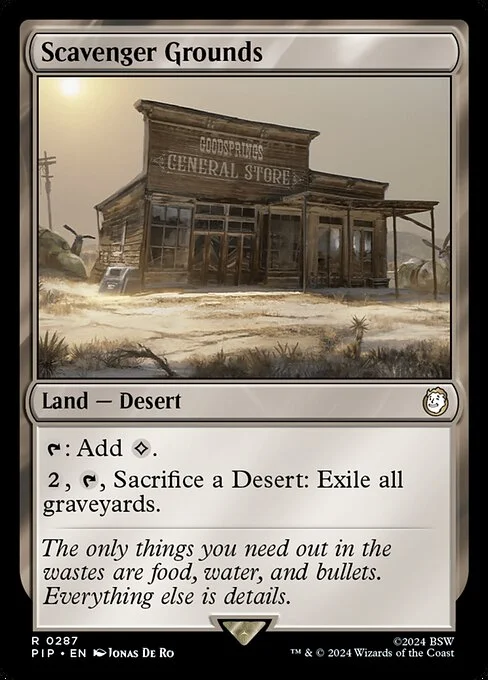 Scavenger Grounds, carta Magic di tipo Land — Desert illustrata da Jonas De Ro