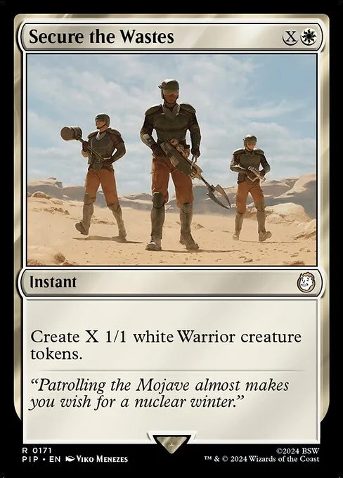 Secure the Wastes, carta Magic di tipo Instant illustrata da Viko Menezes