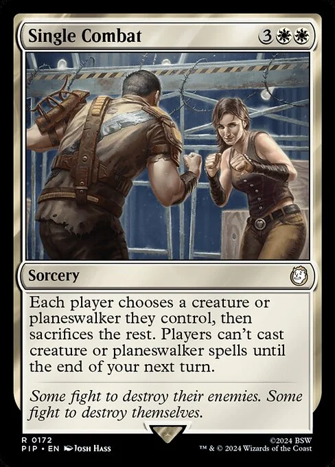 Single Combat, carta Magic di tipo Sorcery illustrata da Josh Hass