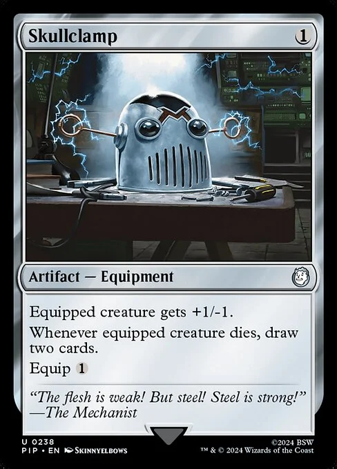 Skullclamp, carta Magic di tipo Artifact — Equipment illustrata da Skinnyelbows