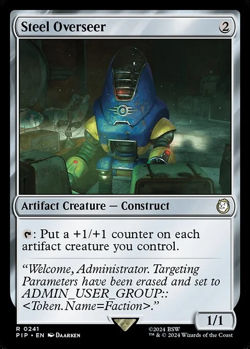 Steel Overseer, carta Magic di tipo Artifact Creature — Construct illustrata da Daarken
