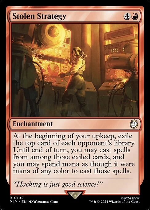 Stolen Strategy, carta Magic di tipo Enchantment illustrata da Wonchun Choi