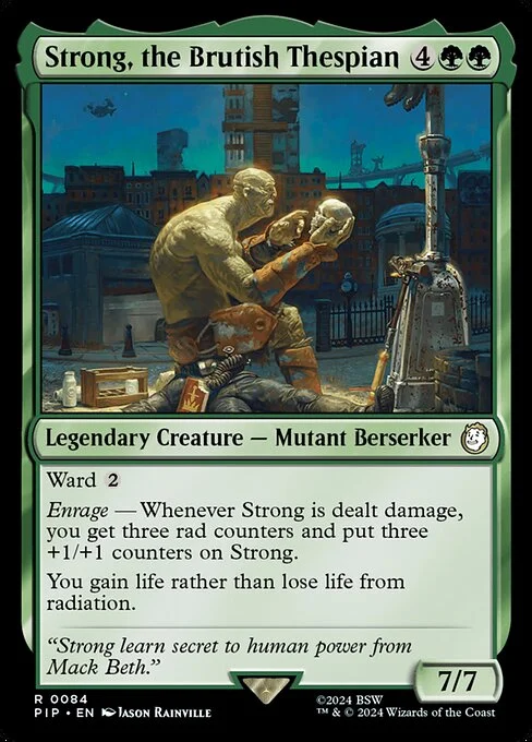 Strong, the Brutish Thespian, carta Magic di tipo Legendary Creature — Mutant Berserker illustrata da Jason Rainville