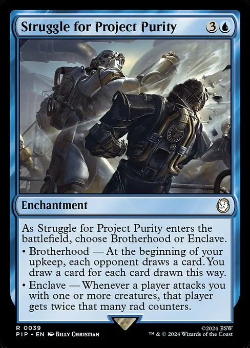 Struggle for Project Purity, carta Magic di tipo Enchantment illustrata da Billy Christian