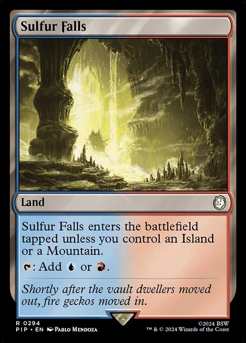 Sulfur Falls, carta Magic di tipo Land illustrata da Pablo Mendoza