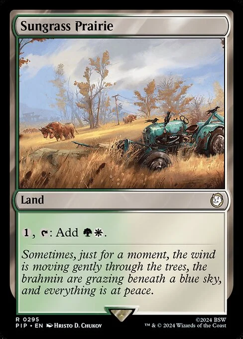 Sungrass Prairie, carta Magic di tipo Land illustrata da Hristo D. Chukov