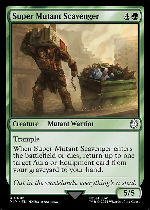 Super Mutant Scavenger, carta Magic di tipo Creature — Mutant Warrior illustrata da David Astruga