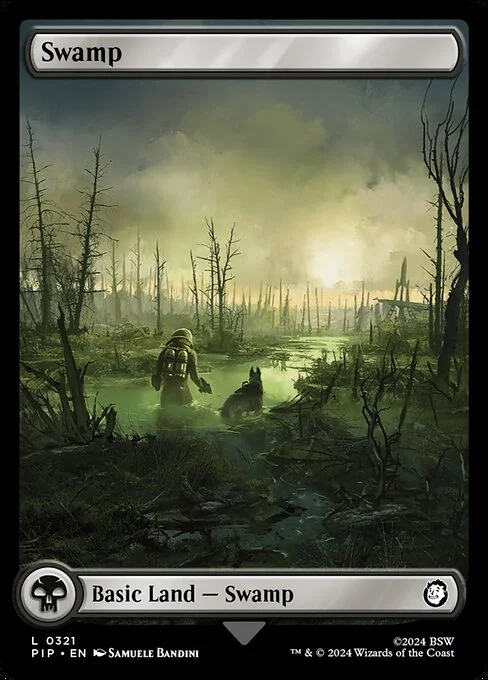 Swamp, carta Magic di tipo Basic Land — Swamp illustrata da Samuele Bandini
