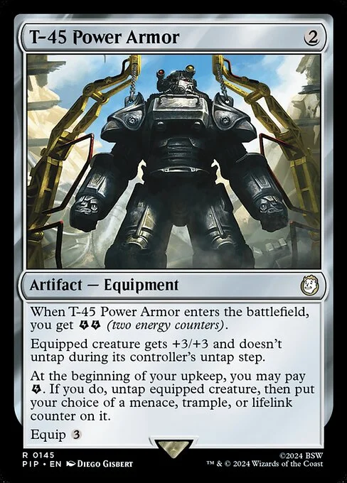 T-45 Power Armor, carta Magic di tipo Artifact — Equipment illustrata da Diego Gisbert
