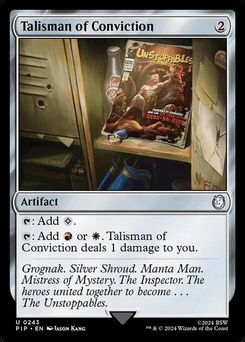 Talisman of Conviction, carta Magic di tipo Artifact illustrata da Jason Kang