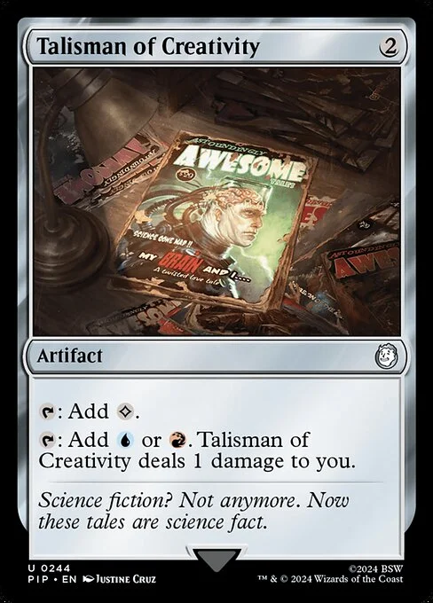 Talisman of Creativity, carta Magic di tipo Artifact illustrata da Justine Cruz