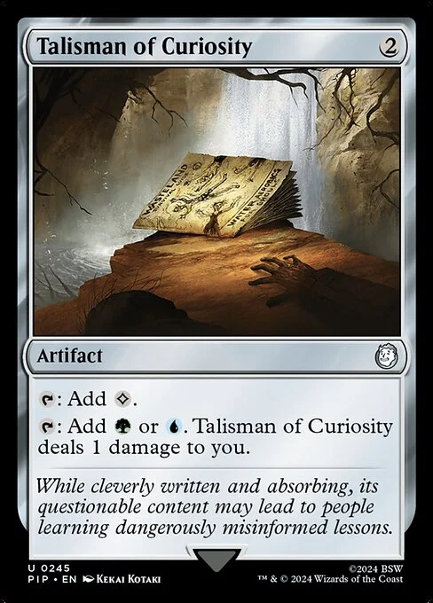Talisman of Curiosity, carta Magic di tipo Artifact illustrata da Kekai Kotaki