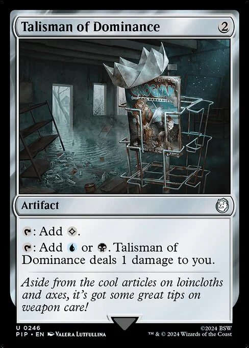 Talisman of Dominance, carta Magic di tipo Artifact illustrata da Valera Lutfullina