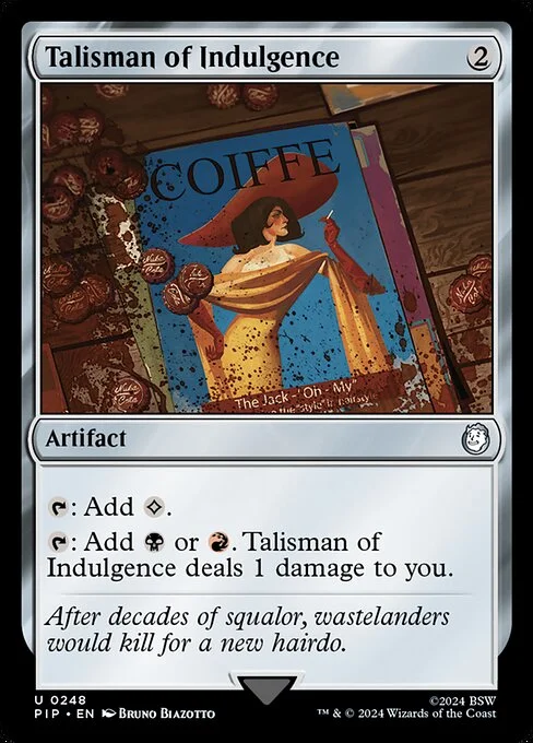 Talisman of Indulgence, carta Magic di tipo Artifact illustrata da Bruno Biazotto