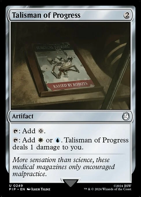 Talisman of Progress, carta Magic di tipo Artifact illustrata da Ilker Yildiz