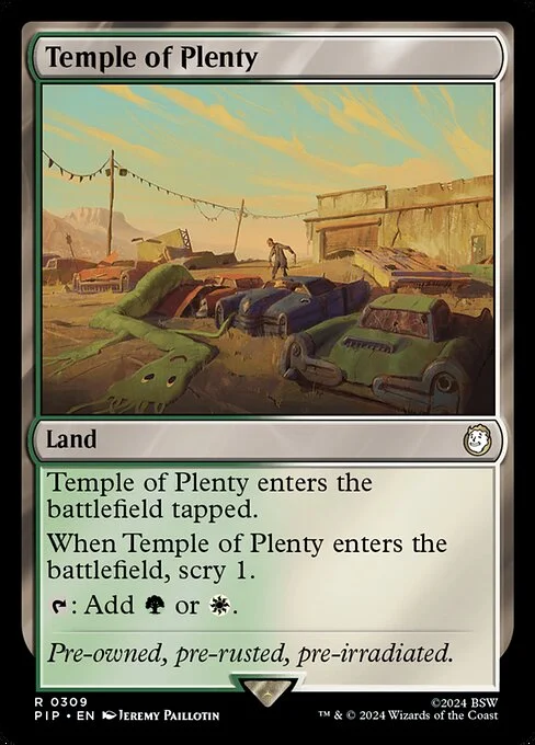 Temple of Plenty, carta Magic di tipo Land illustrata da Jeremy Paillotin