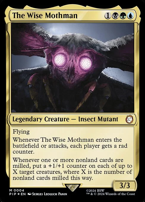 The Wise Mothman, carta Magic di tipo Legendary Creature — Insect Mutant illustrata da Sergei Leoluch Panin