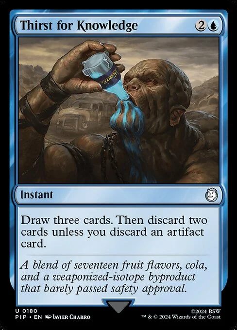 Thirst for Knowledge, carta Magic di tipo Instant illustrata da Javier Charro