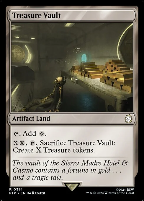 Treasure Vault, carta Magic di tipo Artifact Land illustrata da Rafater