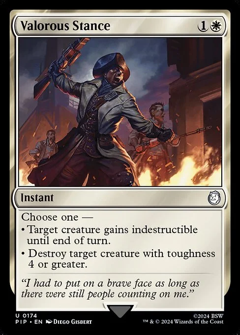Valorous Stance, carta Magic di tipo Instant illustrata da Diego Gisbert