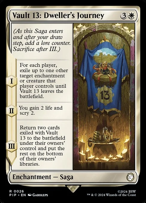 Vault 13: Dweller's Journey, carta Magic di tipo Enchantment — Saga illustrata da Gaboleps