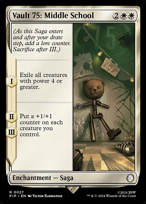 Vault 75: Middle School, carta Magic di tipo Enchantment — Saga illustrata da Victor Harmatiuk