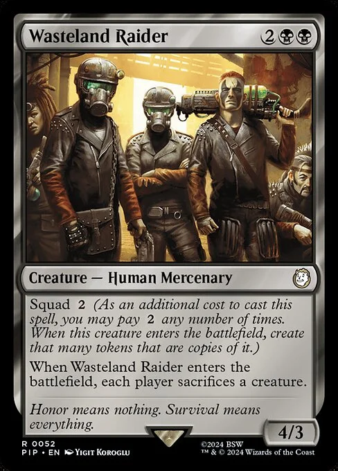 Wasteland Raider, carta Magic di tipo Creature — Human Mercenary illustrata da Yigit Koroglu