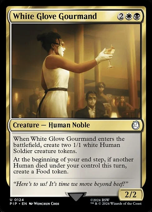 White Glove Gourmand, carta Magic di tipo Creature — Human Noble illustrata da Wonchun Choi