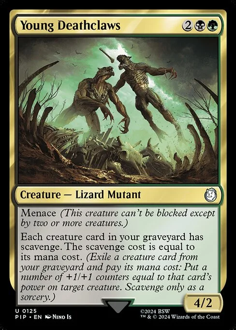 Young Deathclaws, carta Magic di tipo Creature — Lizard Mutant illustrata da Nino Is