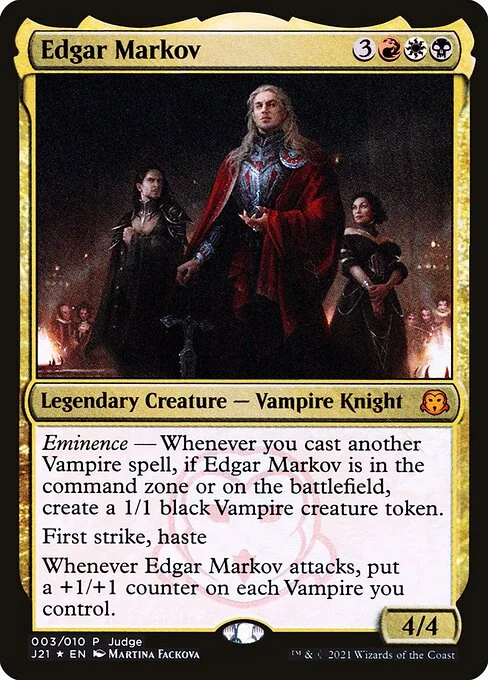 Edgar Markov, carta Magic di tipo Legendary Creature — Vampire Knight illustrata da Martina Fačková