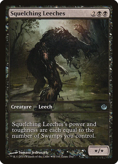 Squelching Leeches, carta Magic di tipo Creature — Leech illustrata da Tomasz Jedruszek