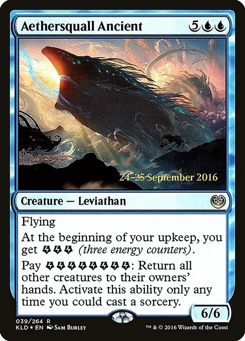 Aethersquall Ancient, carta Magic di tipo Creature — Leviathan illustrata da Sam Burley