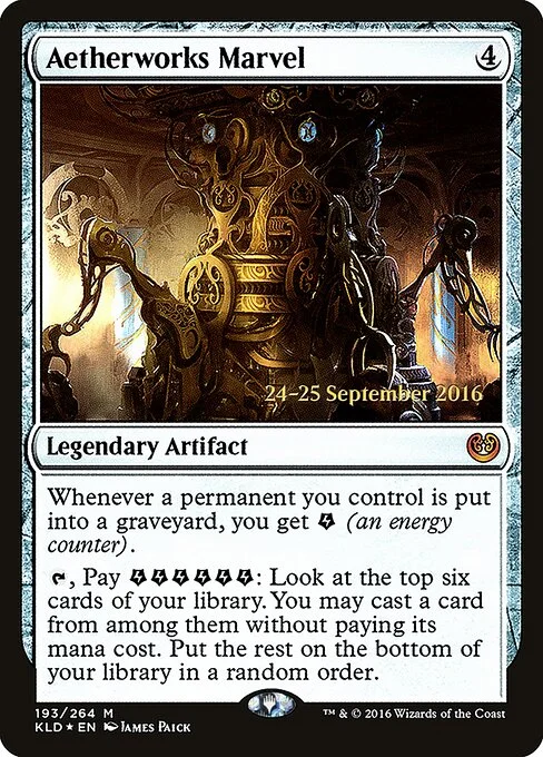 Aetherworks Marvel, carta Magic di tipo Legendary Artifact illustrata da James Paick